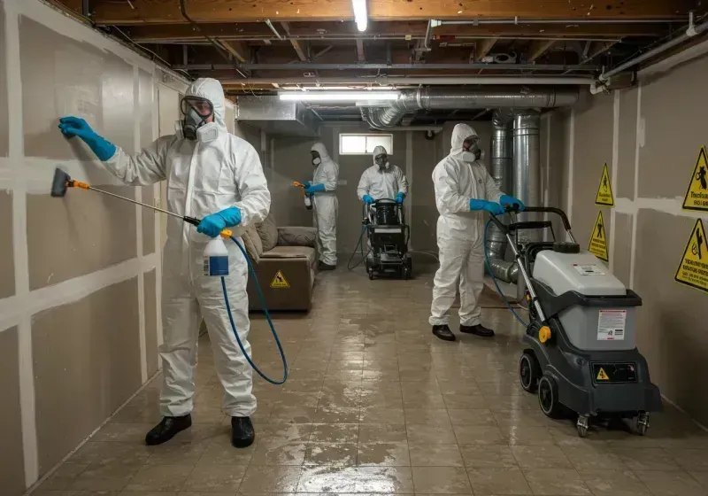 Basement Moisture Removal and Structural Drying process in Bayside, WI